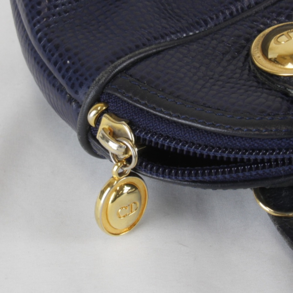 Christian Dior 2-way Mini Shoulder Bag, Leather, Navy, Women's - Picture 10 of 12
